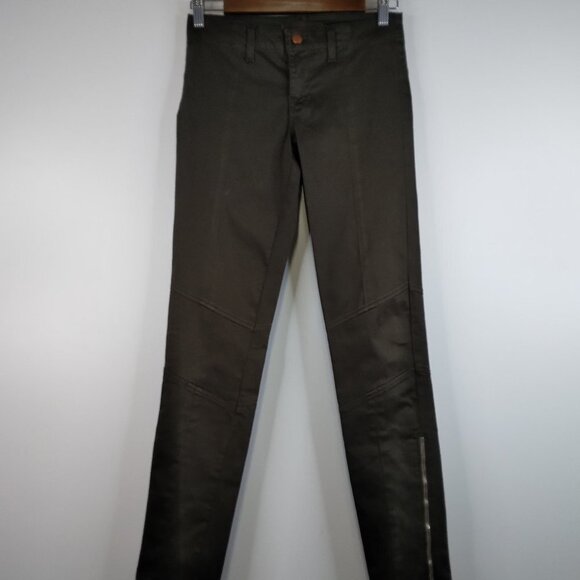J Brand West Point Green Zipper Skinny Jeans Stretch Pants Size 26 - Picture 2 of 13
